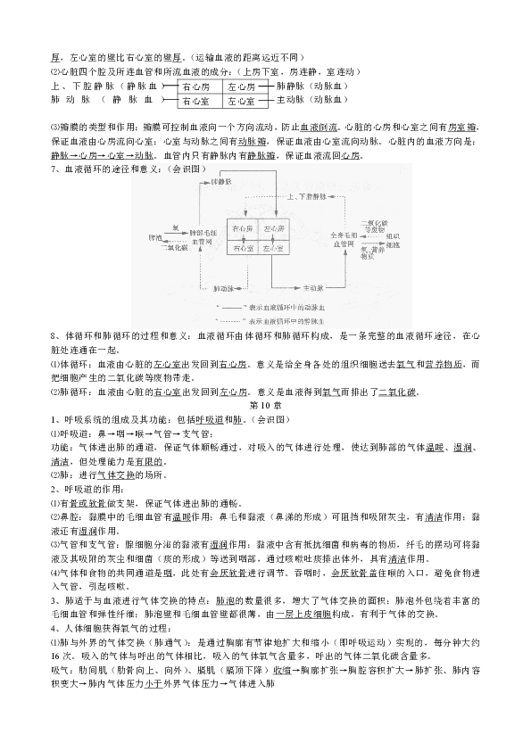 北师大版生物七下复习提纲