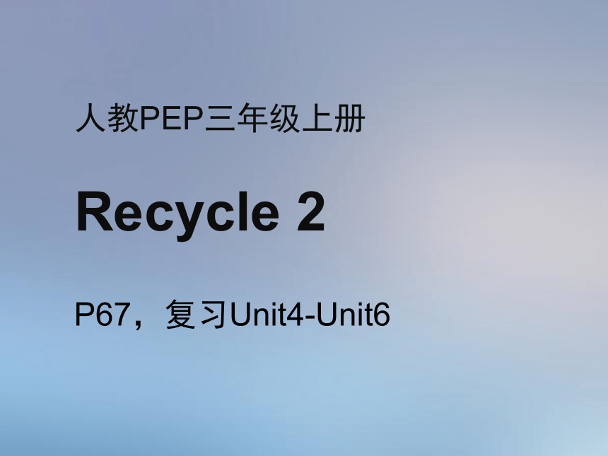 Recycle 2 第二课时课件