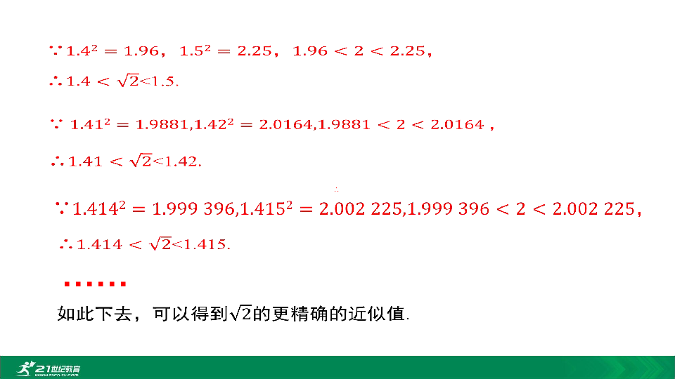 6.1.2 用计算器求算术平方根及其大小比较教学课件