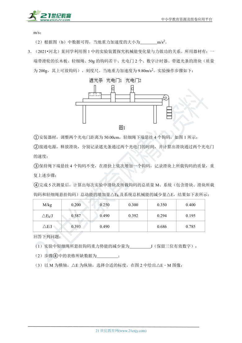 五年（2017-2021）高考物理真题分项详解  专题12  力学实验