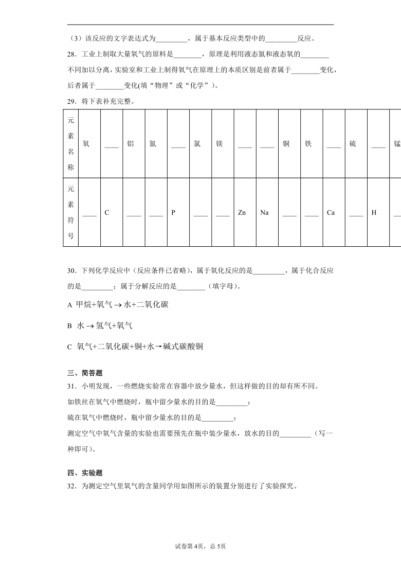 北京市昌平区2020-2021学年八年级上学期期末化学试题（word版含解析答案）