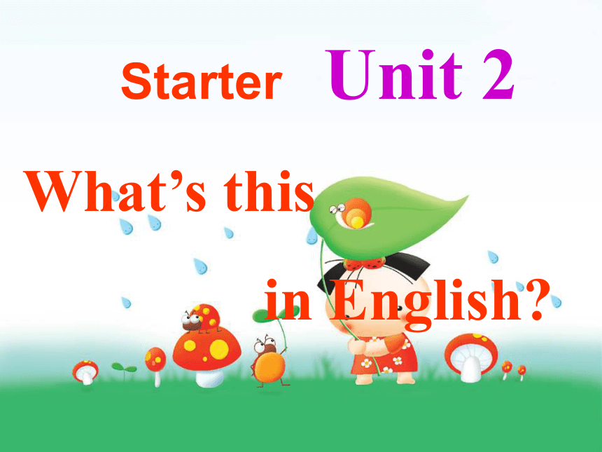 浙江省诸暨市暨阳初中七年级上册英语《Unit2 What’s this in English？》课件