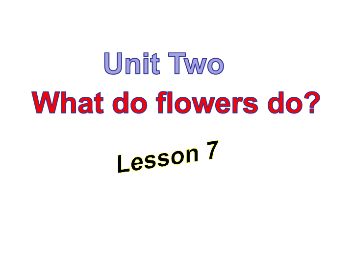 Unit 2 What do flowers do? Lesson 7 课件 17张PPT