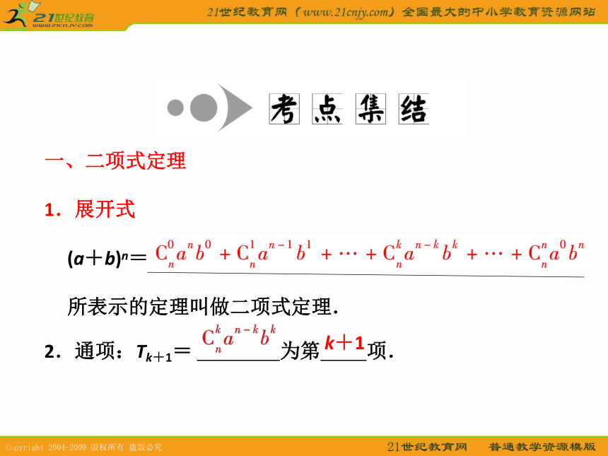 2011数学高考一轮复习课件：二项式定理（理）