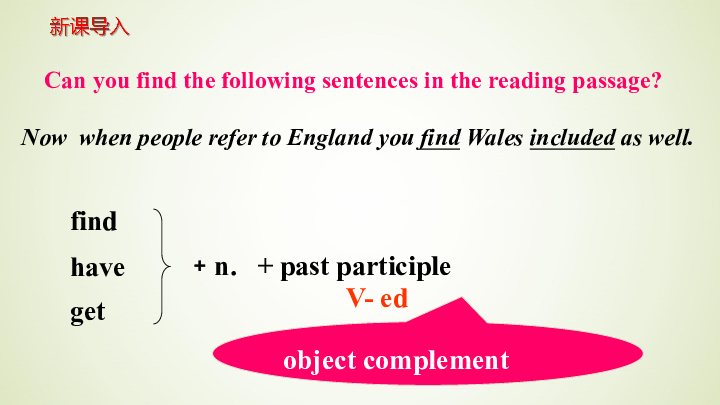 高中英语人教版必修五Unit 2 The United Kingdom-Grammar过去分词作宾补课件（17张）
