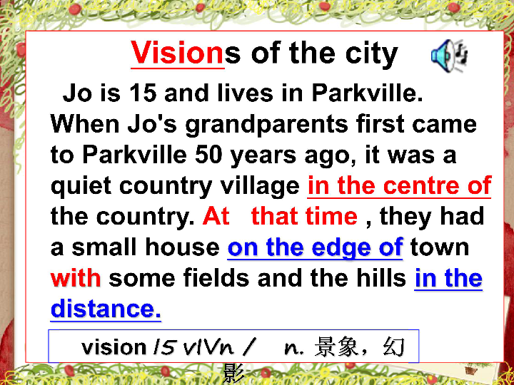 九年级上>Module 11 Population>Unit 2 It was a quiet country village.