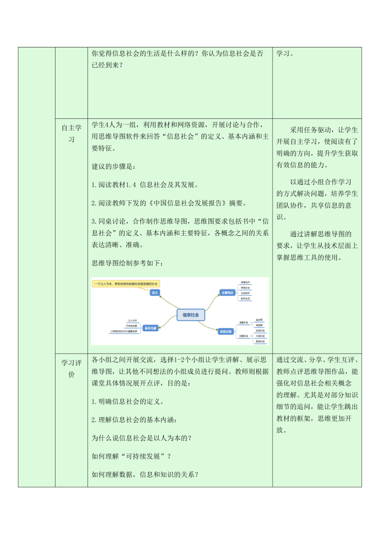 浙教版（2019）信息技术必修2 1.4 信息社会及其发展 教学设计