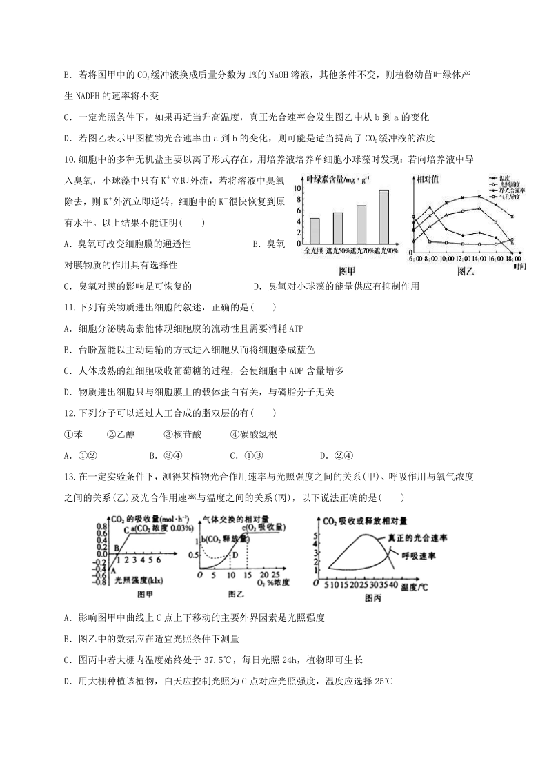 内蒙古鄂尔多斯市重点中学2020-2021学年高一下学期期中考试生物试题 Word版含答案