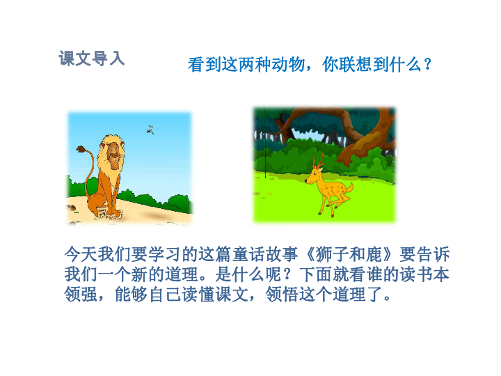 三年级下册语文课件－7.狮子和鹿｜人教（部编版） (共23张PPT)