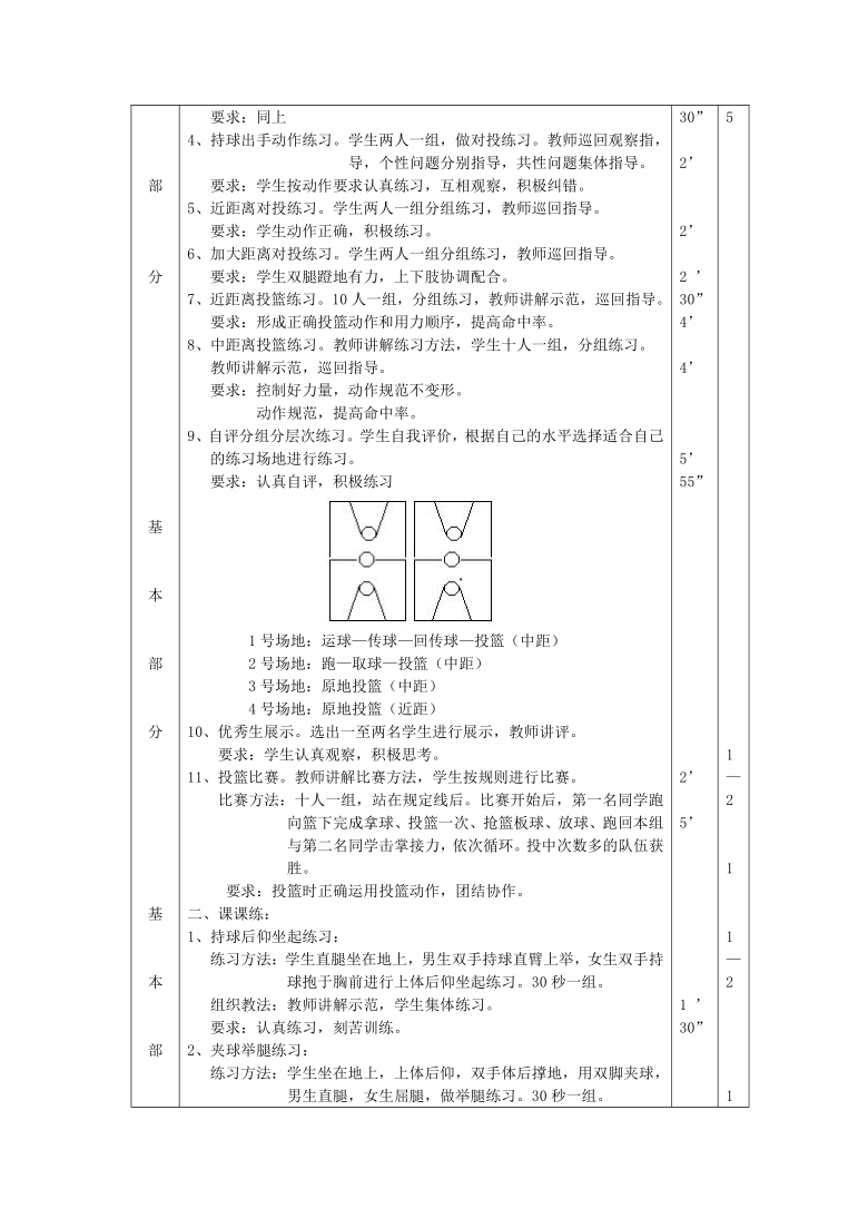 八年级篮球原地单手肩上投篮教学设计