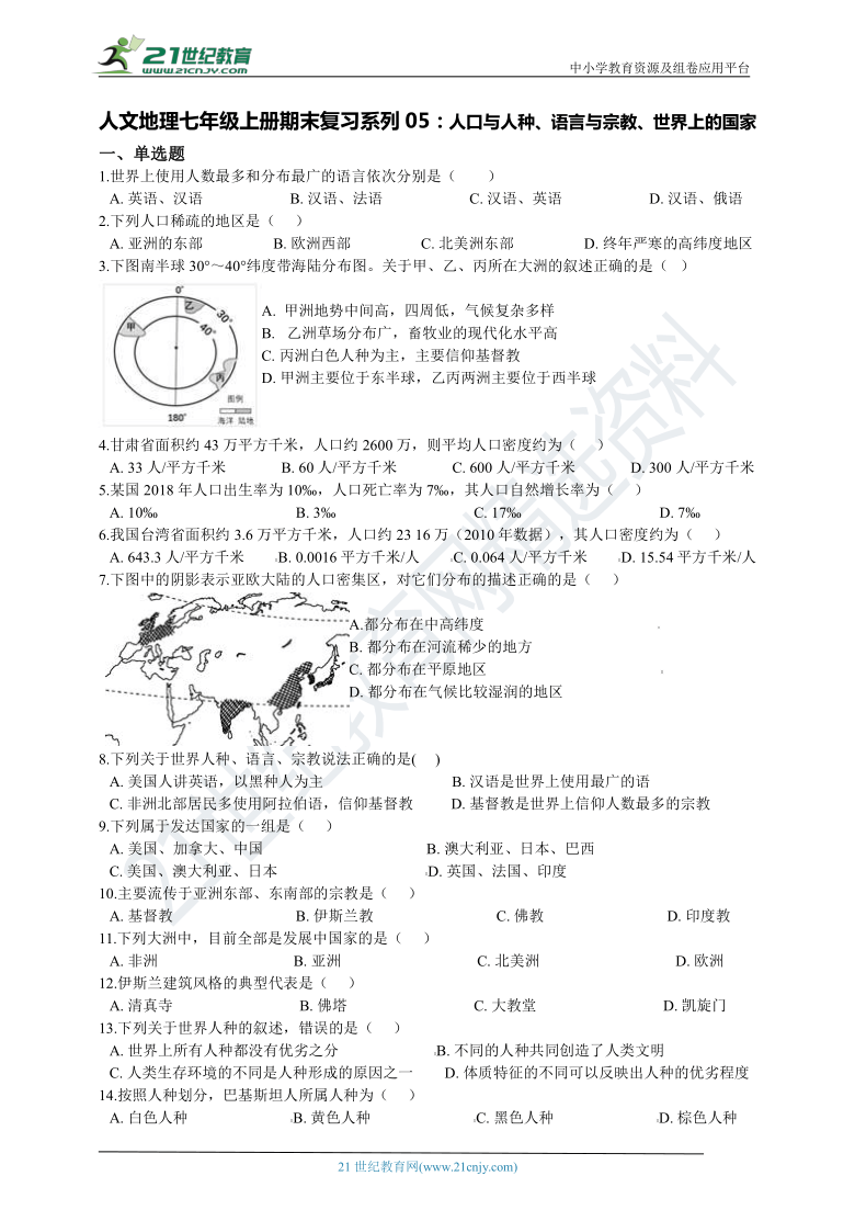 世界国家宗教人口比率_人口普查