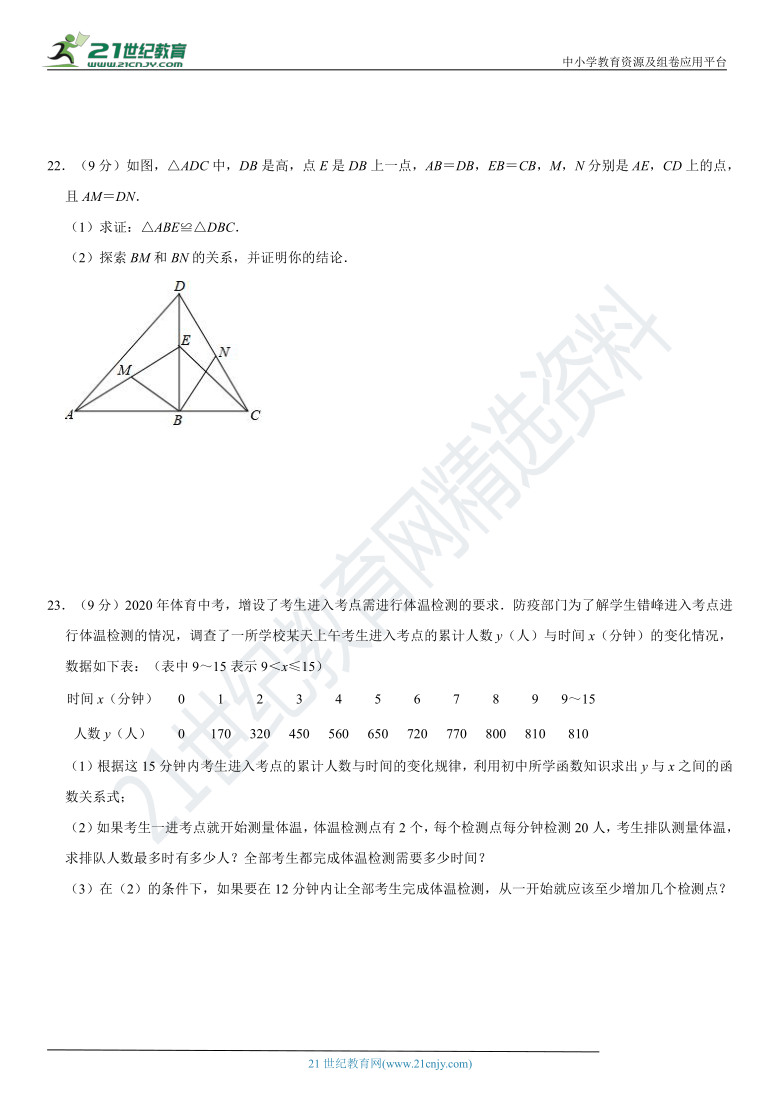 【河北专用】2021年中考数学仿真模拟测试卷（一）（含解析）