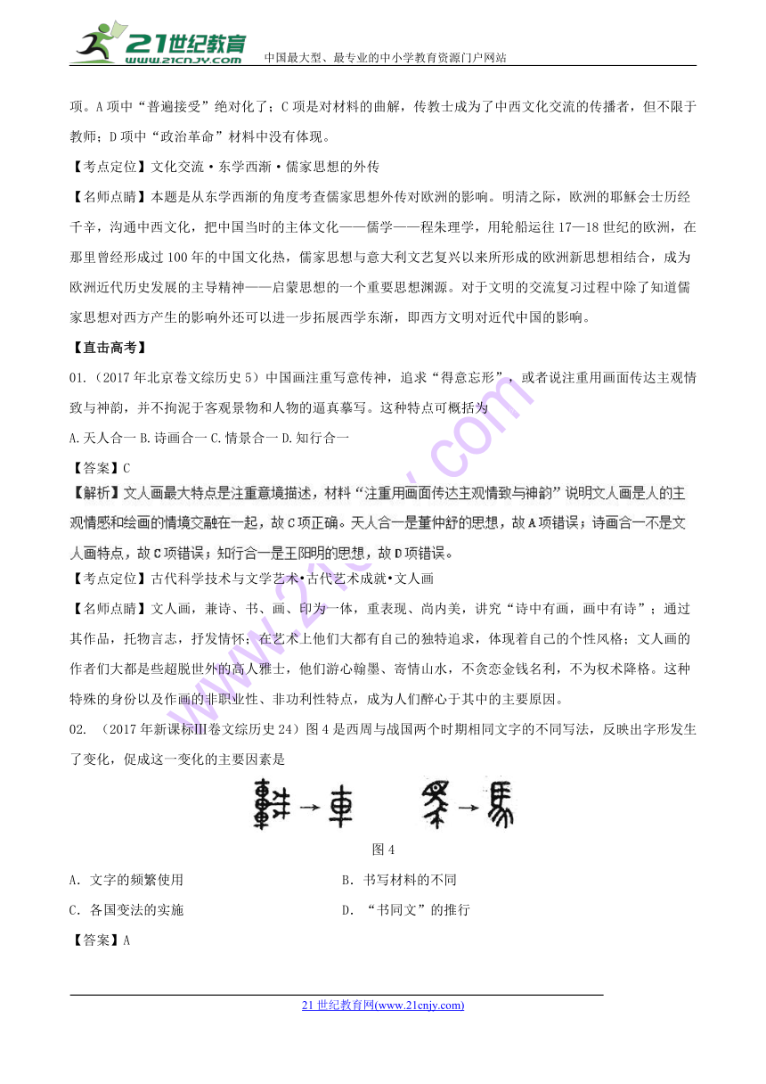 2018年高考历史二轮核心考点总动员：专题11 古代中国的思想（解析版）