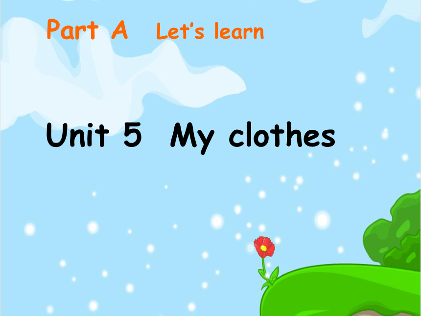 Unit 5 My clothes PA Let's learn 课件