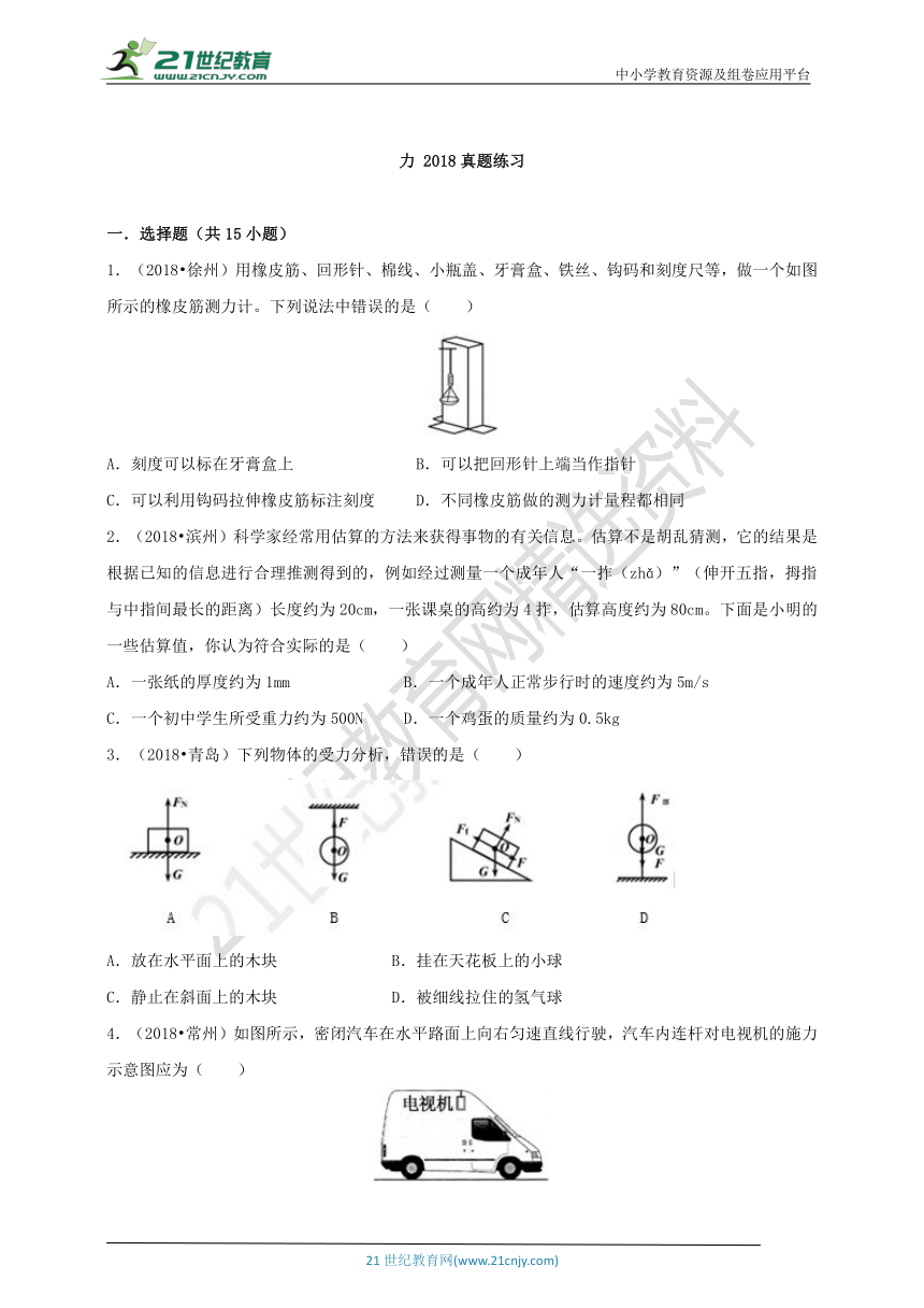 中考真题精编：第七章 力 提高篇