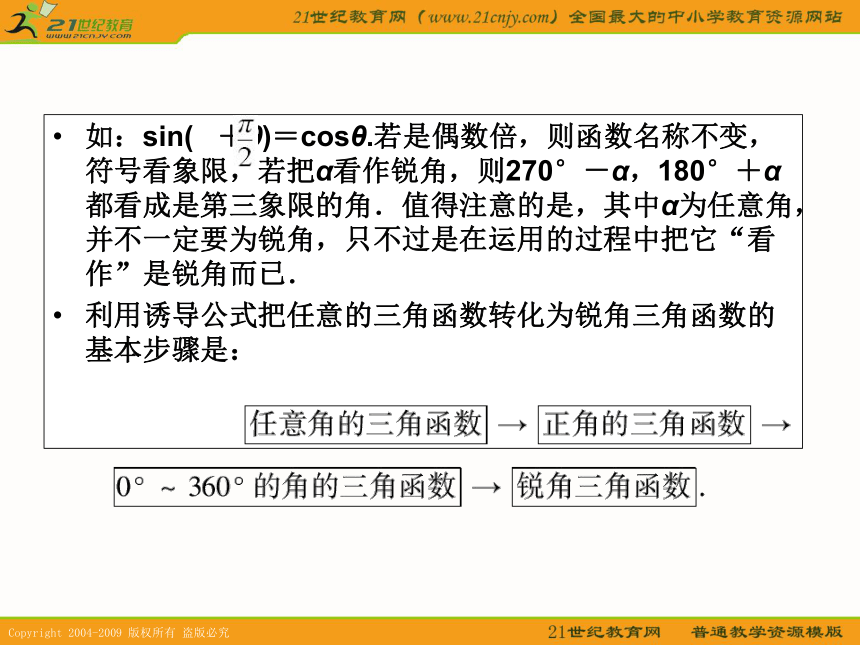 2011年高考数学第一轮复习各个知识点攻破4-2同角三角函数的基本关系式与诱导公式