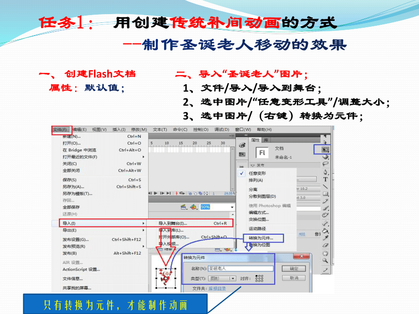 北理工版 八年级信息技术 活动3 圣诞老人来了-补间动画 课件（15张PPT）