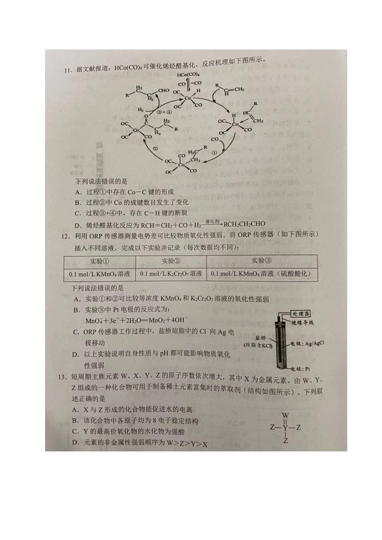 四川省2021届高三下学期2月诊断性测试理科综合试题 图片版含答案