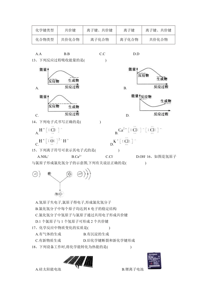 云南省中央民大附中芒市国际学校2016-2017学年高一下学期期中考试化学（理）试卷（无答案）