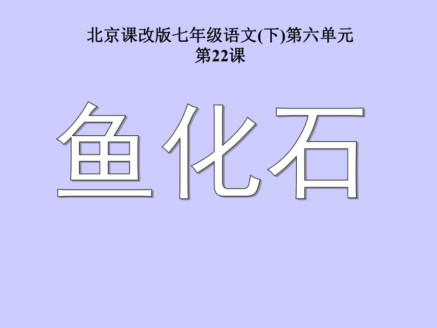 2015-2016学年度北京课改版七年级语文（下）第六单元第22课《鱼化石》课件（36张PPT）