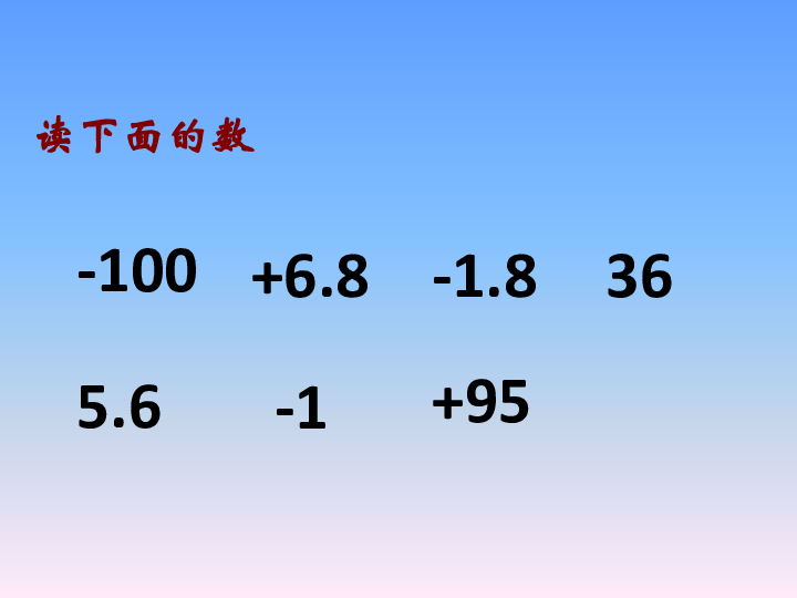 四年级下册数学课件－6生活中的负数  北京版（2014秋）            (共21张PPT)