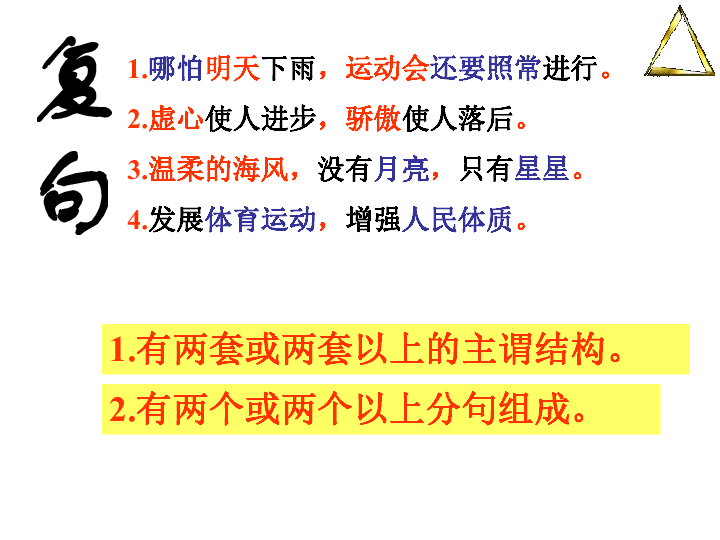 现代汉语语法：句子成分 单复句 句群课件（共43张幻灯片）