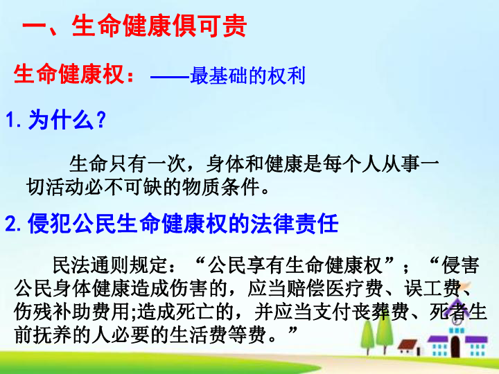 2018—2019学年高一政治人教版  选修五  专题二  2、积极维护人身权   课件（22张）