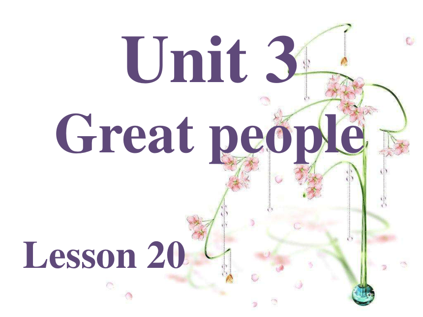Unit 3 Great people Lesson 20 课件