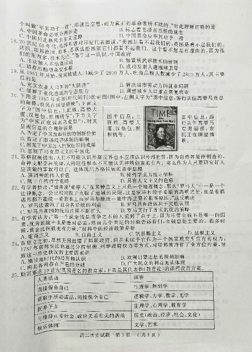 河南省驻马店市2018-2019学年高二下学期期末考试历史试题 PDF版含答案