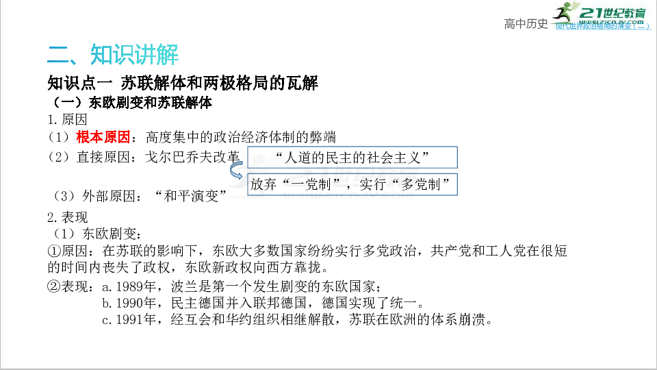 【2021届高考一轮复习】第17讲  现代世界政治格局的演变（二）课件（共22张PPT）