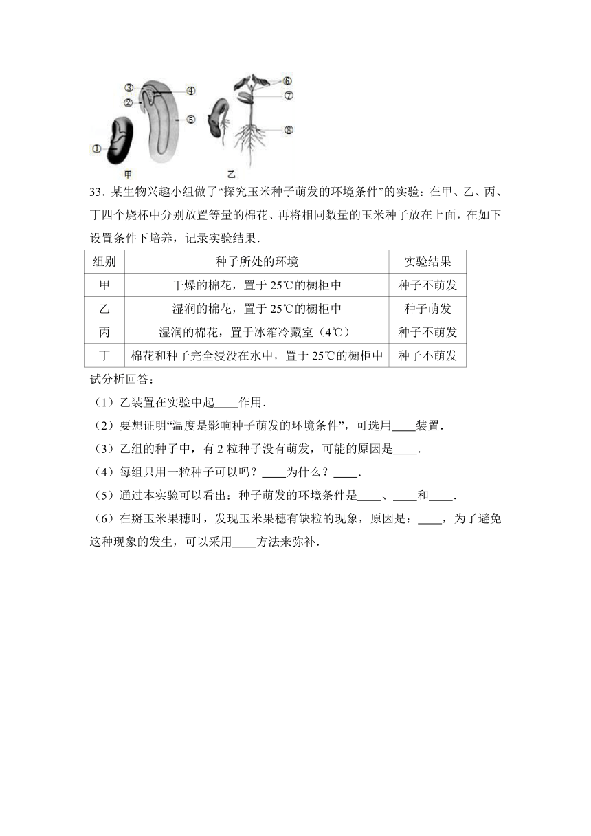 安徽省宿州市2016-2017学年七年级（上）期中生物试卷（解析版）