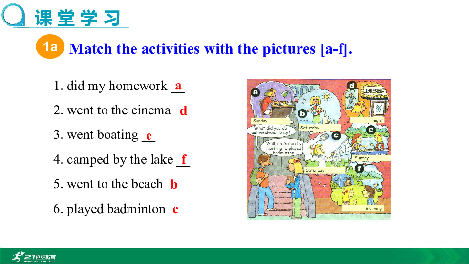 Unit 12 What did you do last weekend?Section A 1a-2d（第1课时）教学课件（28张PPT）