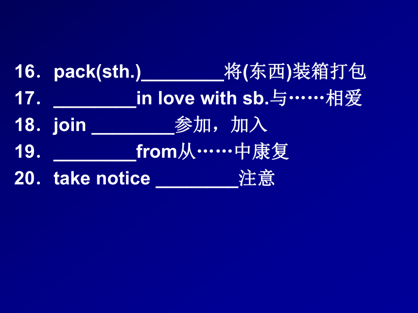 人教版高中英语必修1unit 1-5期末各单元重点词汇复习课件（41张）