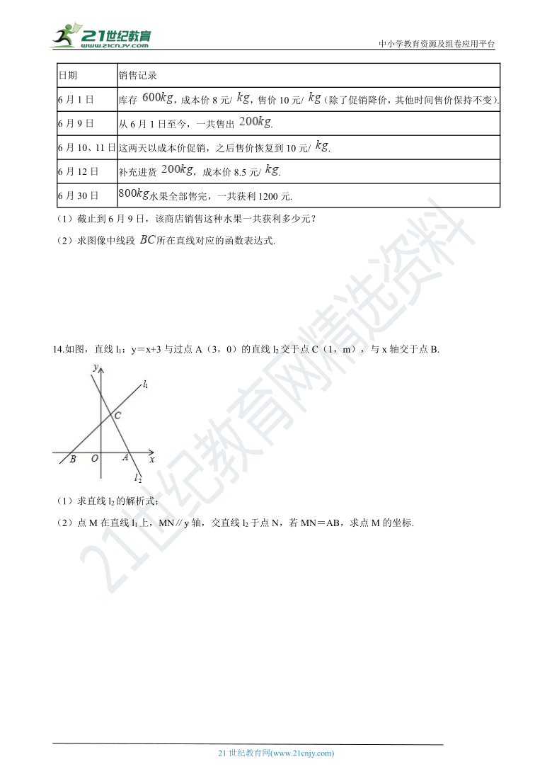 专题06 坐标系与一次函数-2020年江苏省中考数学分类汇编（含解析）