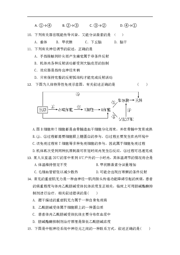 内蒙古赤峰市宁城县2018-2019学年高二上学期期末考试生物试题