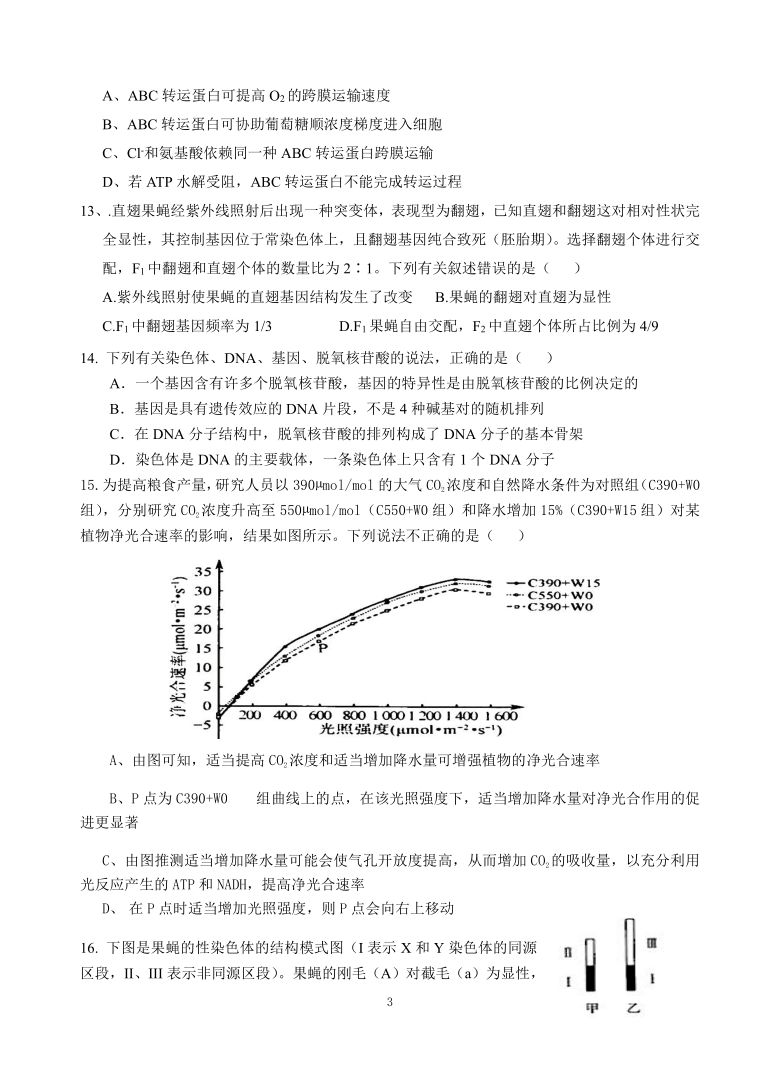 福建省建瓯市芝华中学2021届高三上学期第二次阶段考（期中）生物试题      含答案