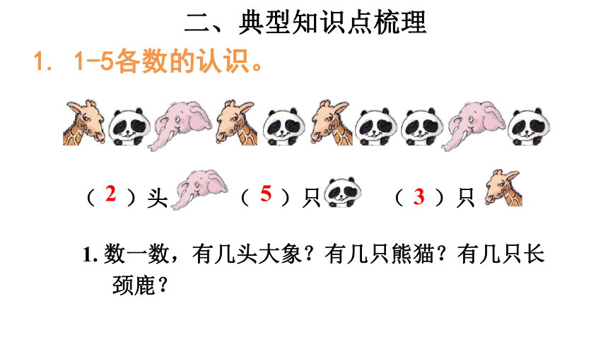 数学一年级上人教版1～5的认识和加减法 复习提升 课件（20张）