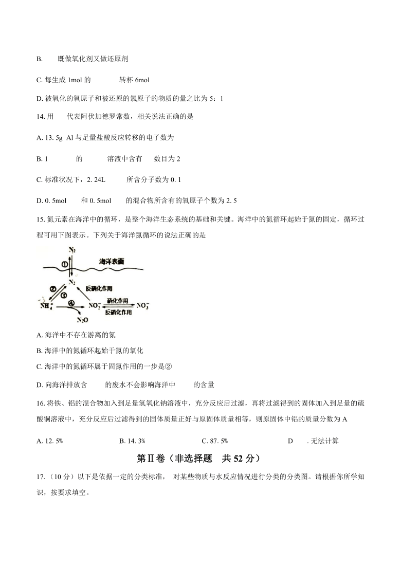 贵州省贵阳市2020-2021学年高一上学期期末监测考试化学试题 Word版含答案