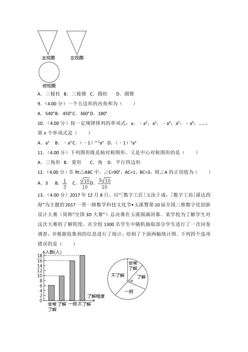 2018年云南省中考数学试卷（word解析版）