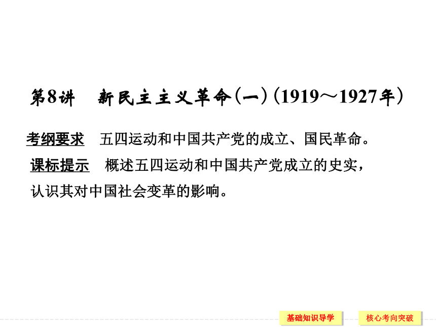 2017届一轮复习高考历史人民版 第8讲　新民主主义革命(一)(1919～1927年) 课件（31张PPT）