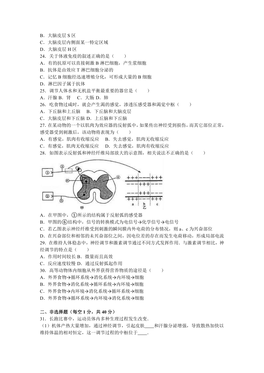 青海省海东地区平安一中2016-2017学年高二（上）期中生物试卷（解析版）