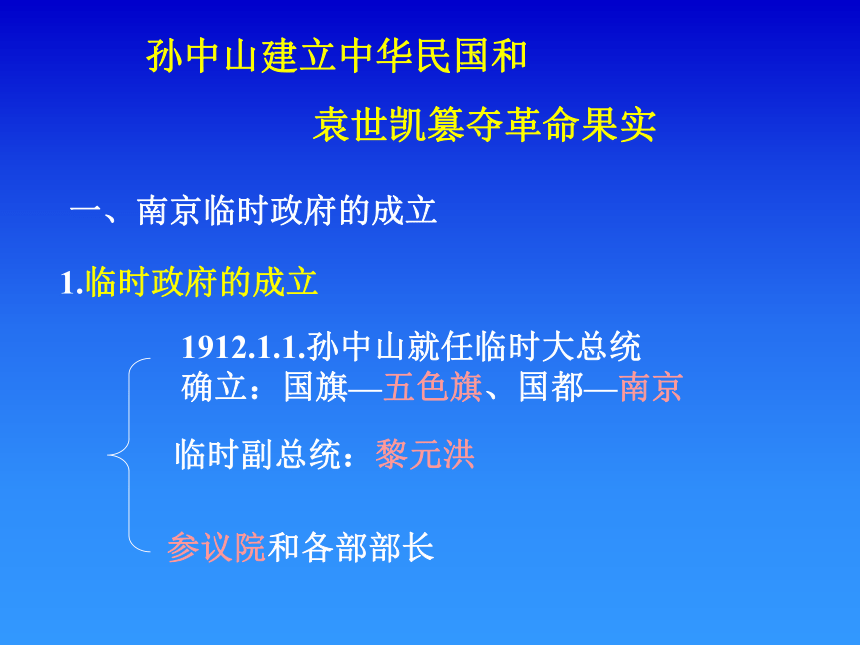 高一 孙中山建立中华民国和袁世凯篡夺革命果实[上学期]