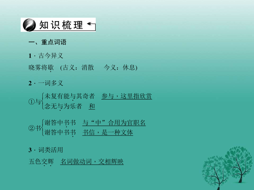 （陕西）2018中考语文（文言文复习）第10篇《答谢中书书》ppt课件