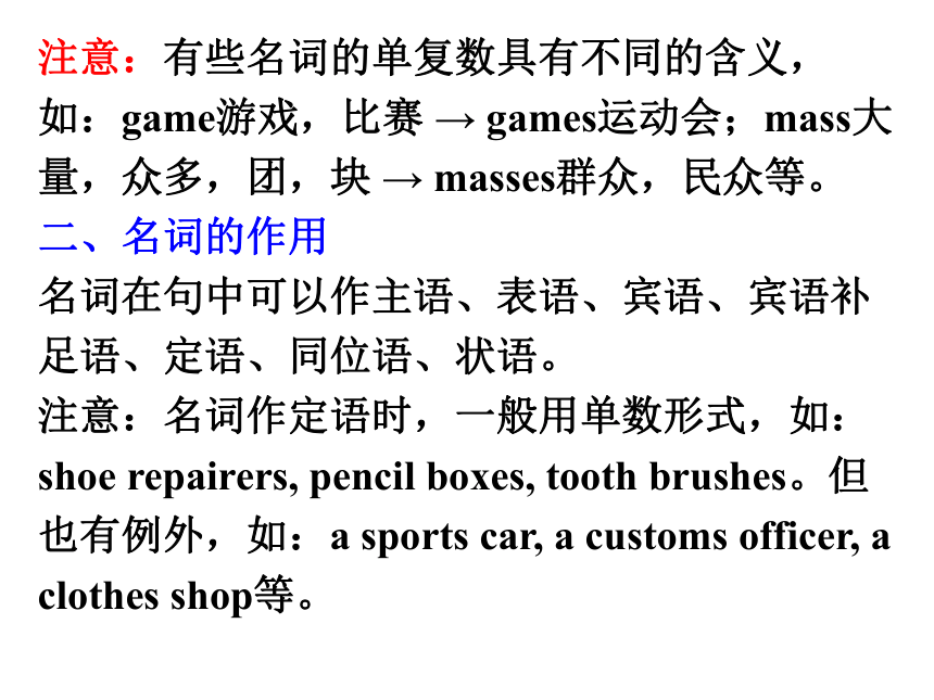 【语法强攻 教师整理】2016届高考英语总复习专题课件：名词（共23张PPT）