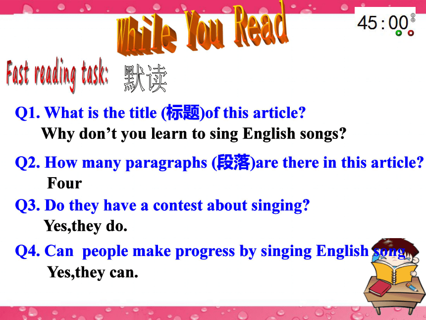 Unit 8 Why don’t you get her a scarf?>Reading Why don’t you learn to sing English songs?