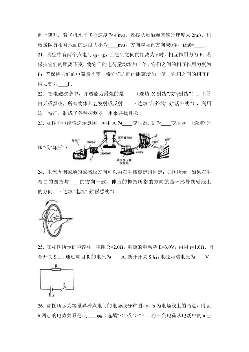 2017年四川省普通高中学业水平物理试卷 Word版含解析