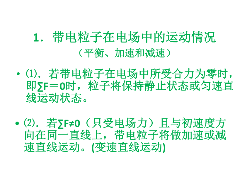 带电粒子在电场中的运动