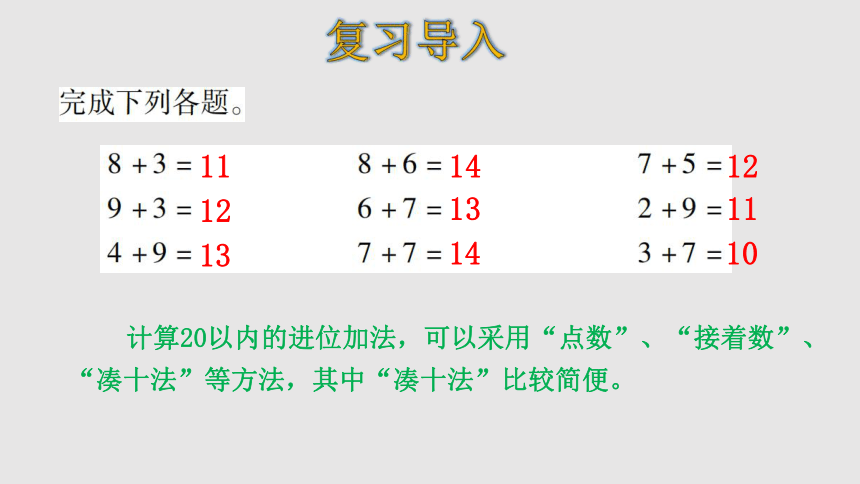 人教版数学一年级上册20以内的进位加法  解决问题（1）课件课件（18张ppt）