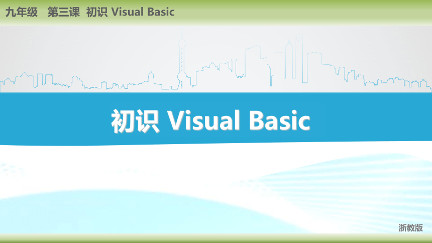 第三课 初识Visual Basic  课件