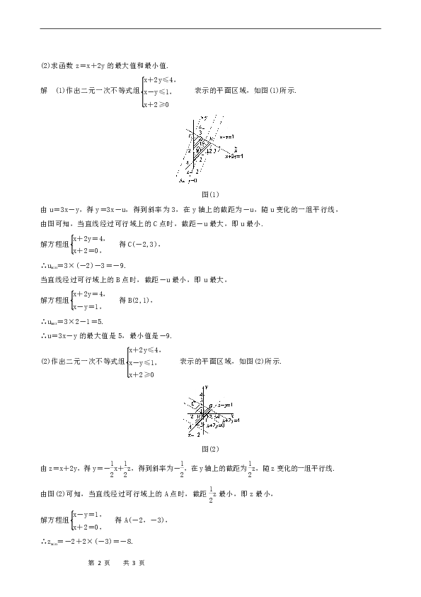 10.4 简单线性规划(2)学案